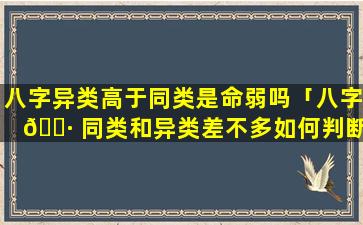 八字异类高于同类是命弱吗「八字 🕷 同类和异类差不多如何判断喜忌」